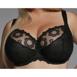 Women's Black Fortuna Soft Cup Bra plus size 40D Kris Line MSRP $90.00